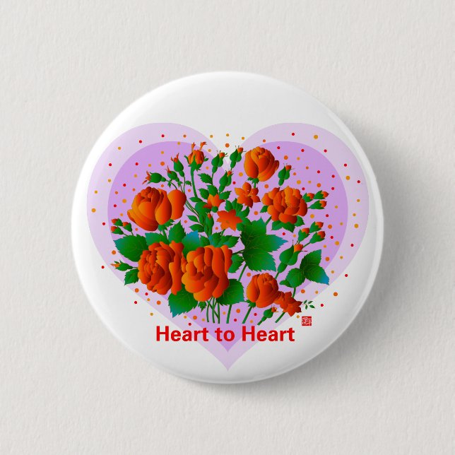Bóton Redondo 5.08cm Heart To Heart (Frente)