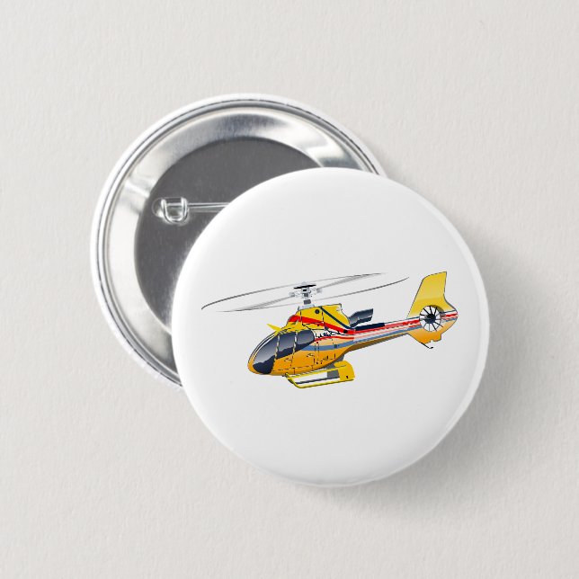 Bóton Redondo 5.08cm Helicóptero de desenho animado (Frente & Verso)