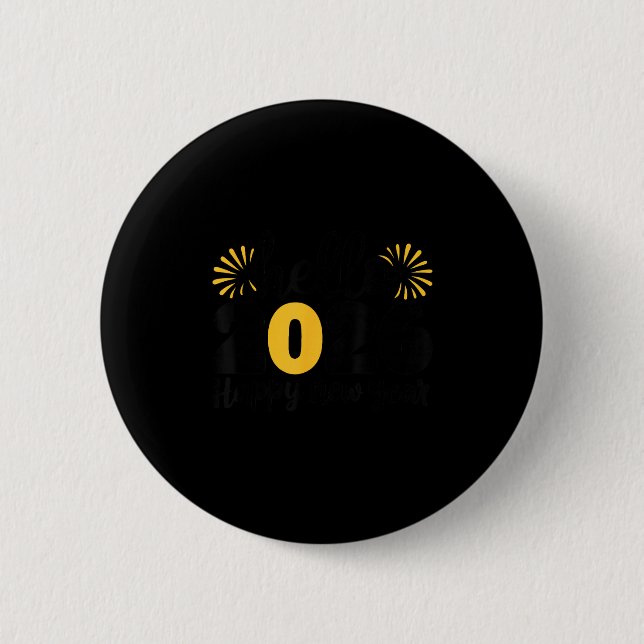 Bóton Redondo 5.08cm Hello 2026 Happy New Year 2026 New Year's Eve Part (Frente)