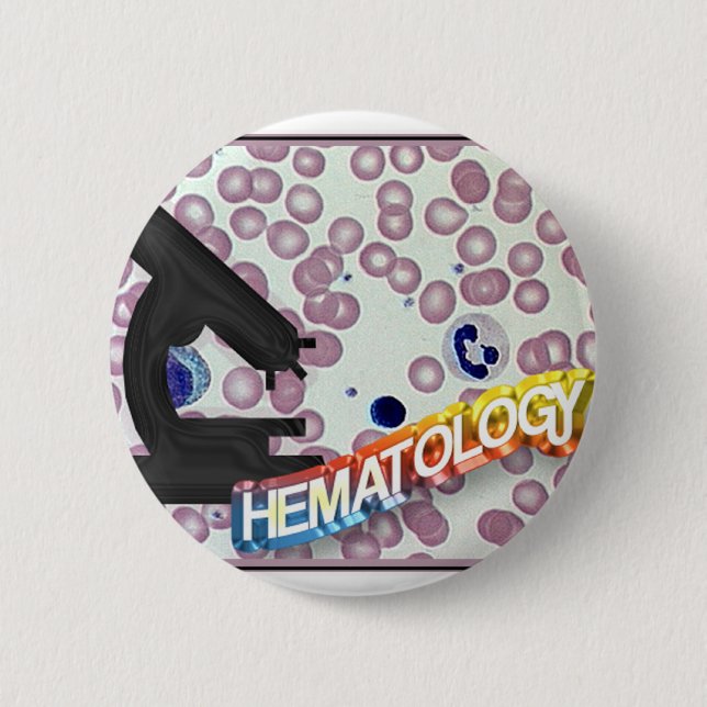 Bóton Redondo 5.08cm HEMATOLOGIA - tecnologia médica - laboratório (Frente)