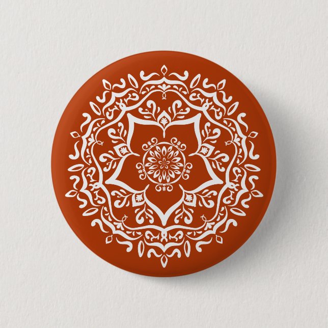 Bóton Redondo 5.08cm Henna Mandala (Frente)