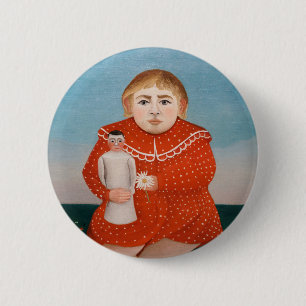 Bóton Redondo 5.08cm Henri Rousseau - Criança com uma Boneca