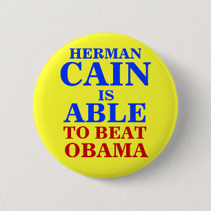 Bóton Redondo 5.08cm Herman cain é 2012 capaz