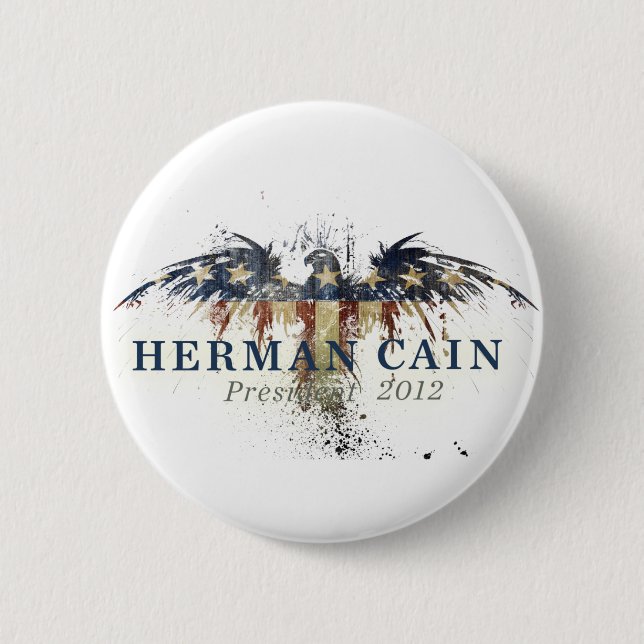 Bóton Redondo 5.08cm Herman Cain para o presidente (Frente)