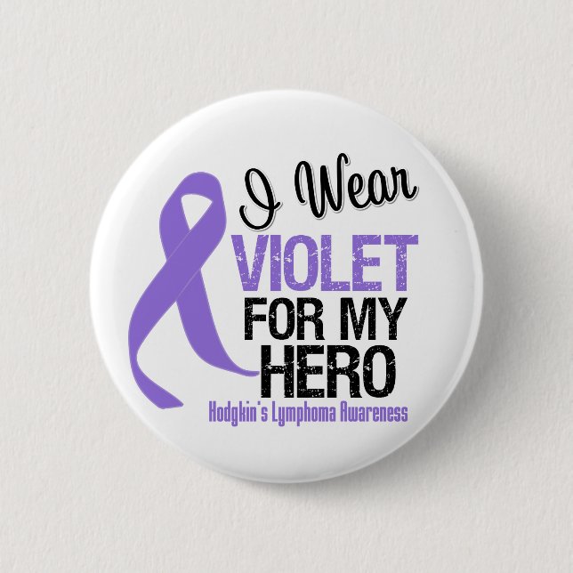 Bóton Redondo 5.08cm Hero Violet Ribbon Hodgkins Linfoma (Frente)