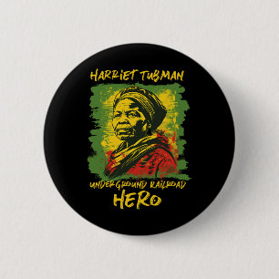 Bóton Redondo 5.08cm Herói da Ferrovia Subterrânea Harriet Tubman Histó