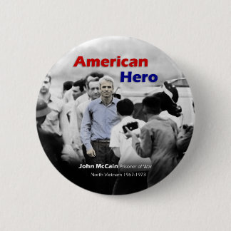 Bóton Redondo 5.08cm Herói do americano de John McCain do PRISIONEIRO