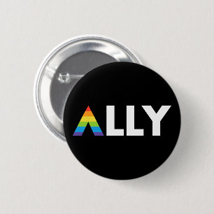 Bóton Redondo 5.08cm Hetero Ally LGBTQ Rainbow LGBT