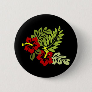 Bóton Redondo 5.08cm Hibiscus design