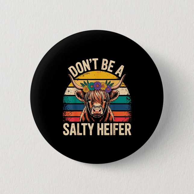 Bóton Redondo 5.08cm Highland Cow Shirt Funny Men Women  (Frente)