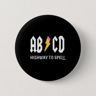 Bóton Redondo 5.08cm Highway To Spell Pencil Teacher Amp; Estudante Bra