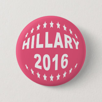 Bóton Redondo 5.08cm Hillary Clinton 2016 Botão Pinback rosa de 2,25 po