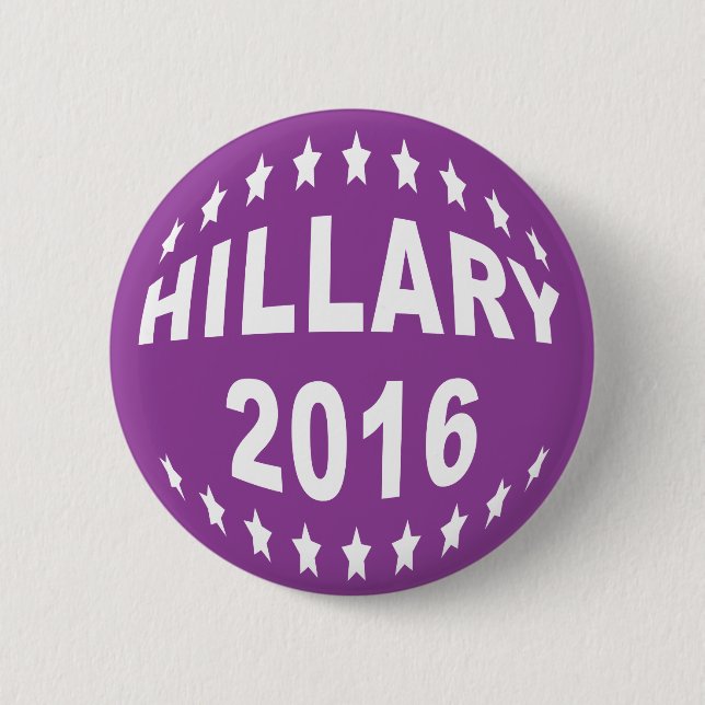 Bóton Redondo 5.08cm Hillary Clinton 2016 Botão Pinback roxo (Frente)