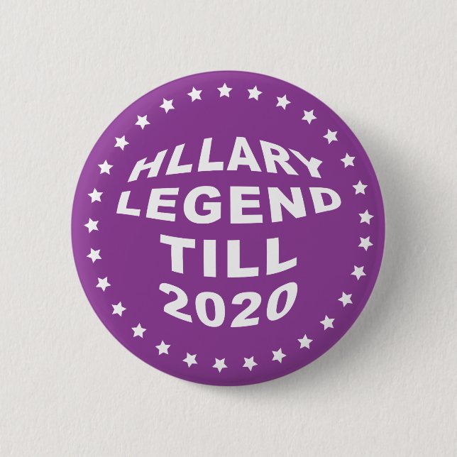 Bóton Redondo 5.08cm Hillary Clinton 2016 Botão Pinback roxo 2" (Frente)