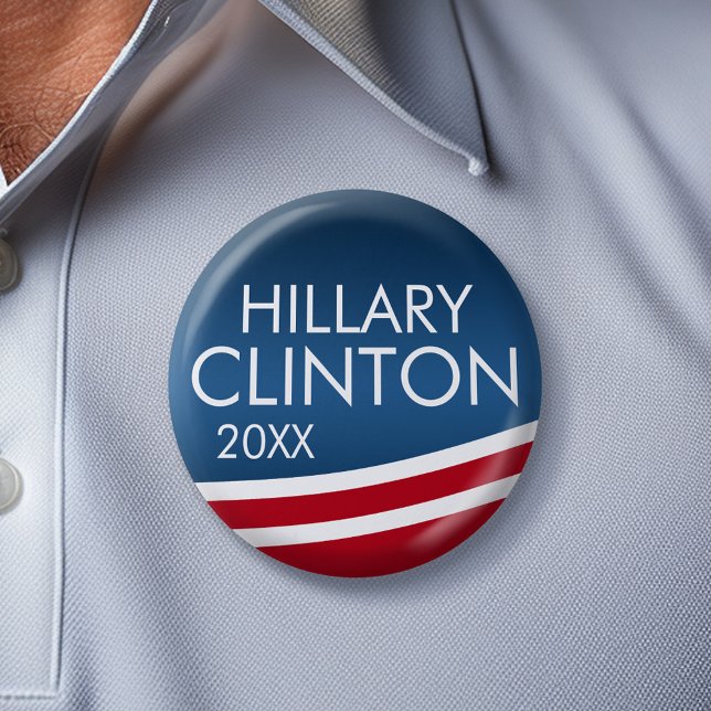 Bóton Redondo 5.08cm Hillary Clinton 2016 Modern Swoop Design (Hillary Clinton Campaign Button)