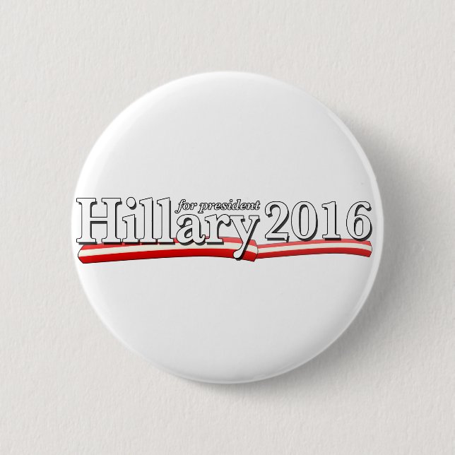 Bóton Redondo 5.08cm Hillary Clinton para o presidente 2016 (Frente)