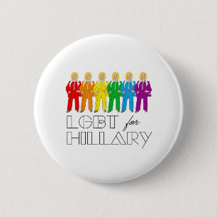 Bóton Redondo 5.08cm Hillary Pantsuit Pride - LGBT for Hillary - LGBT