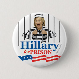Bóton Redondo 5.08cm HILLARY PARA A PRISÃO! Anti CLinton trava-a acima!