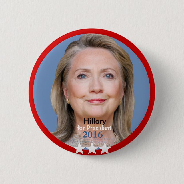 Bóton Redondo 5.08cm HILLARY para o presidente 2016 (Frente)