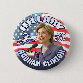 Bóton Redondo 5.08cm Hillary Rodham Clinton 2016