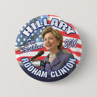 Bóton Redondo 5.08cm Hillary Rodham Clinton 2016
