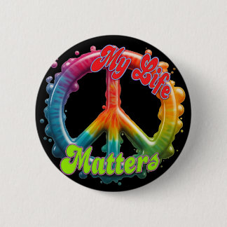 Bóton Redondo 5.08cm Hippie Amor Paz Vida Importa Personalizado