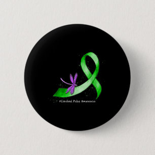 Bóton Redondo 5.08cm Hippie Dragonfly Green Ribbon Cerebral Palsy