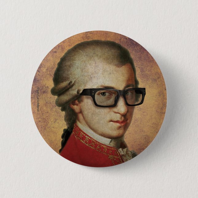 Bóton Redondo 5.08cm Hipster Mozart (Frente)