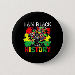 Bóton Redondo 5.08cm História Negra Mês Mulher Africana I Am Black Hist