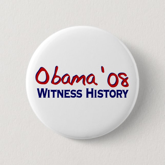 Bóton Redondo 5.08cm História Obama 08 da testemunha (Frente)