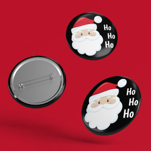 Bóton Redondo 5.08cm Ho Ho Ho branco vermelho dos feriados do Natal da