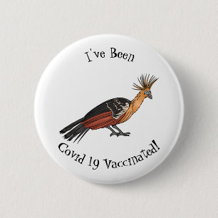 Bóton Redondo 5.08cm Hoatzin bird cartoon illustration