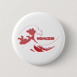 Bóton Redondo 5.08cm Hokusai - a grande onda