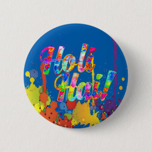 Bóton Redondo 5.08cm Holi Hai! - Espalhe a mensagem de Holi