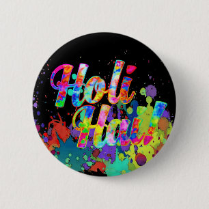 Bóton Redondo 5.08cm Holi Hai! - Espalhe a mensagem de Holi