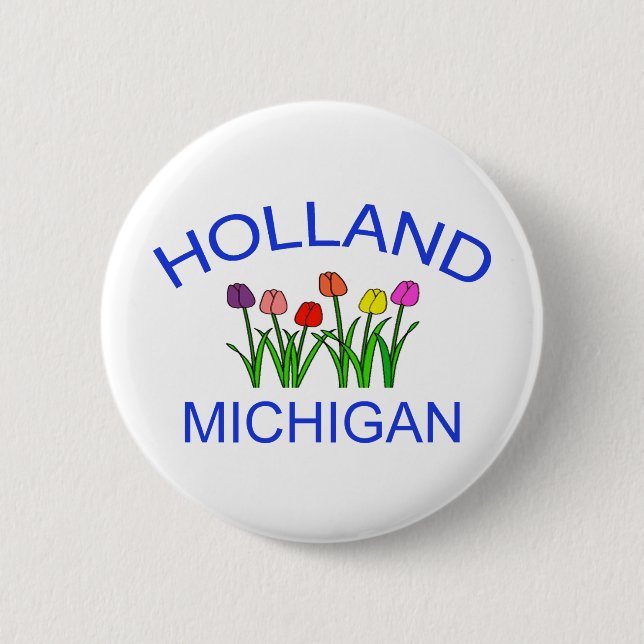 Bóton Redondo 5.08cm Holland, MI - w/Tulips (Frente)
