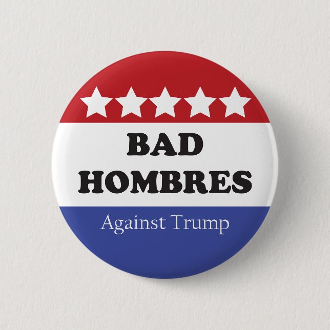 Bóton Redondo 5.08cm Hombres ruins Contra Trump (Frente)