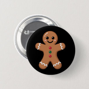 Bóton Redondo 5.08cm Homem de Pão de Gengibre Natal Bolo de Natal Feria