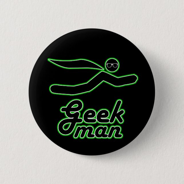 Bóton Redondo 5.08cm Homem Geek (Frente)