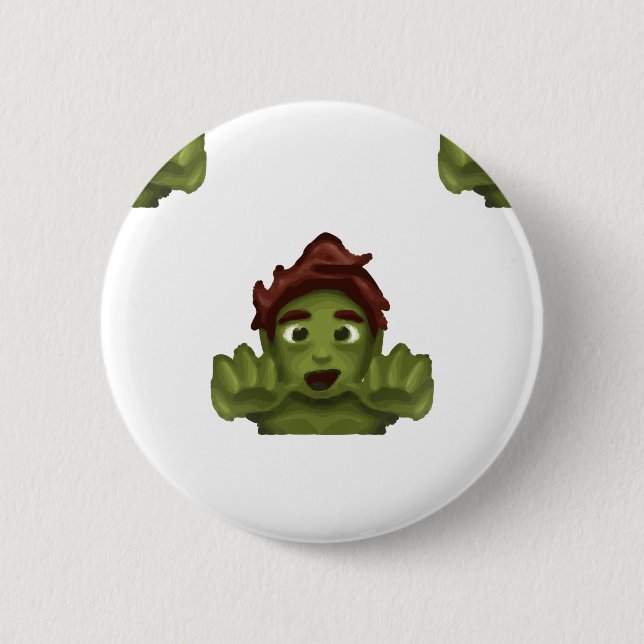 Bóton Redondo 5.08cm homem zombie emoji (Frente)