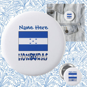 Bóton Redondo 5.08cm Honduras e Bandeira Hondurenha Azul Personalização