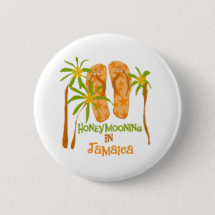 Bóton Redondo 5.08cm Honeymooning no botão de Jamaica
