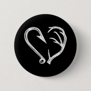 Bóton Redondo 5.08cm Hook Antler Heart Love Pescar Peixes Caçadores Vea