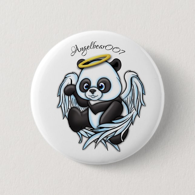 Bóton Redondo 5.08cm Hoooly é anjo e um urso (Frente)