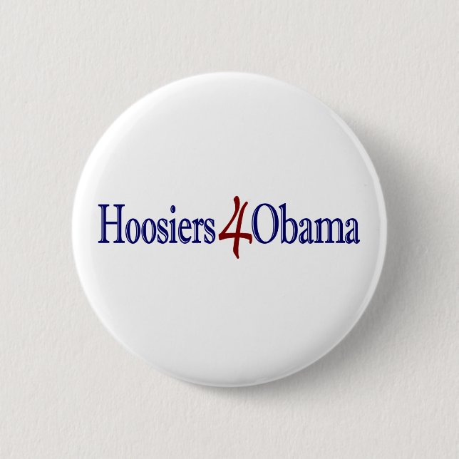 Bóton Redondo 5.08cm Hoosiers 4 Obama (Frente)
