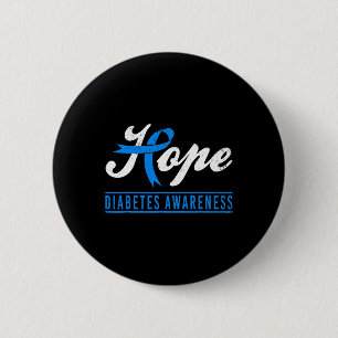 Bóton Redondo 5.08cm Hope Diabetes Sensibilização Fita Diabetes Tipo 1 