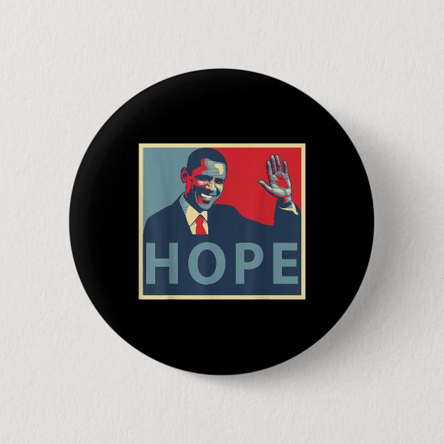 Bóton Redondo 5.08cm Hope Obama 44 Presidente (Frente)