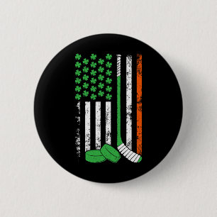 Bóton Redondo 5.08cm Hóquei Dia de São Patrício Bandeira Americana Trev