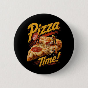 Bóton Redondo 5.08cm Hora da Pizza!