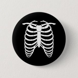 Bóton Redondo 5.08cm Horror Original Ribcage de um esqueleto Halloween
